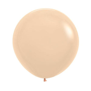 24 Inch (60 CM) Round Matte Pastel Malibu Peach Sempertex Plain Latex Balloon UNINFLATED