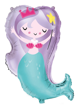 Mermaid SuperShape Foil Balloon UNINFLATED