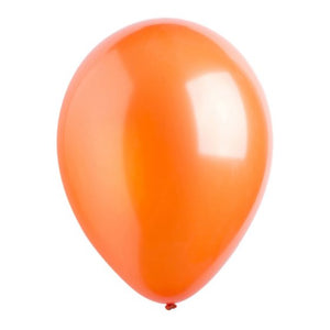 11 Inch Round Metallic Orange Plain Latex Balloons UNINFLATED
