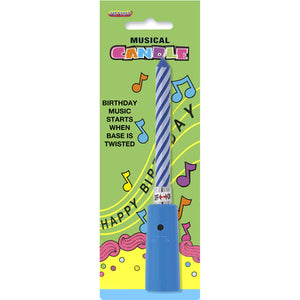 Musical Twist-Blue Happy Birthday Candle