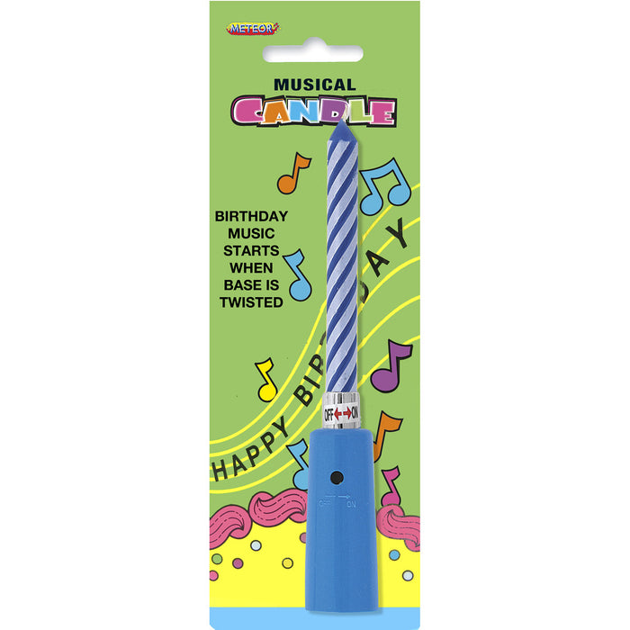 Musical Twist-Blue Happy Birthday Candle