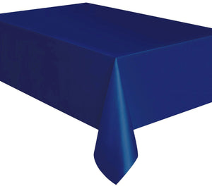 Navy Blue Plastic Rectangle Tablecover