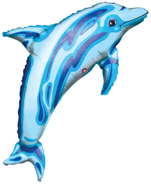 Ocean Blue Dolphin SuperShape Foil Balloon UNINFLATED