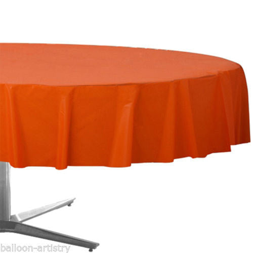 Orange Plastic Round Tablecover