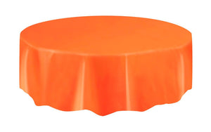 Orange Plastic Round Tablecover
