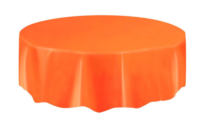 Orange Plastic Round Tablecover