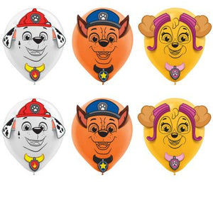 Paw Patrol Adv 30cm Latex Balloon UNINFLATED - Pack of 6