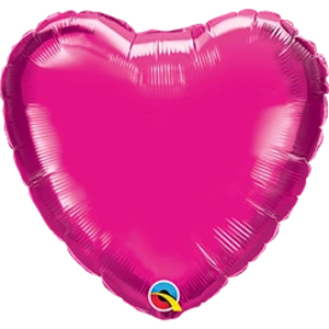 36" Heart Magenta Qualatex Plain Latex Balloons UNINFLATED