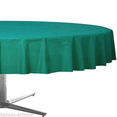 Teal Plastic Round Tablecover