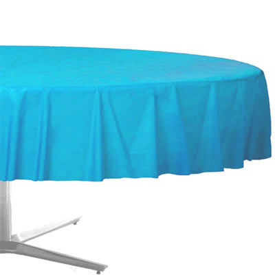 Carib Blue Plastic Round Tablecover