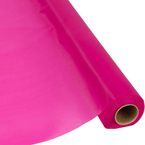 Bright Pink Plastic Tablecover Roll