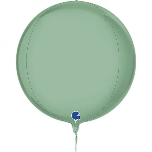 Globe 4D Platinum Tiffany/ Pastel Green Foil Orbz Balloon UNINFLATED