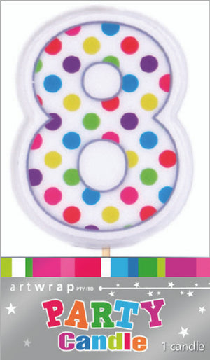 Polka Dot Candle Number #8