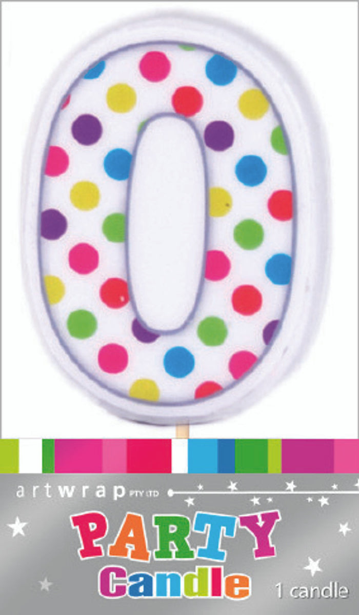 Polka Dot Candle Number #0