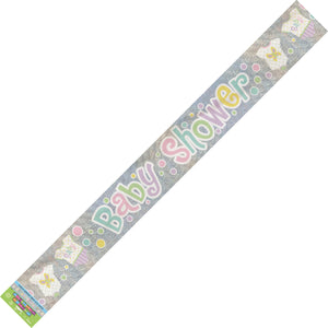 Polka Dots Baby Shower Prismatic Foil Banner