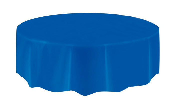 Royal Blue Plastic Round Tablecover