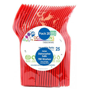 Red Plastic Forks - Pack of 20