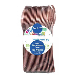 Rose Gold Plastic Spoons - Pack of 20