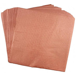 Metallic Rose Gold Lunch Napkins - Pack of 50