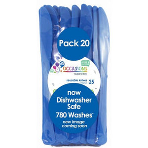 Royal Blue Plastic Knives - Pack of 20