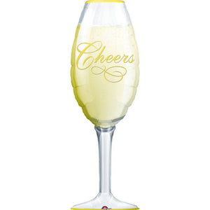 Champagne Glass SuperShape Foil Balloon UNINFLATED