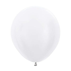 46 CM Round Satin Pearl White Sempertex Plain Latex Balloon UNINFLATED