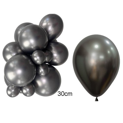 Silk Midnight Grey 30cm Sempertex Latex Balloon UNINFLATED