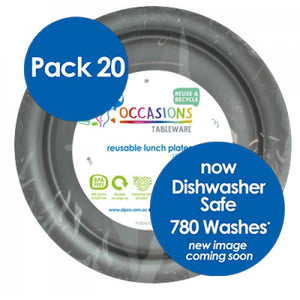 Silver Plastic Lunch Plates - Pack of 20