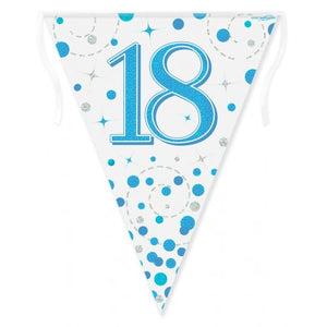 Sparkling Fizz Blue 18th Birthday Flag Banner