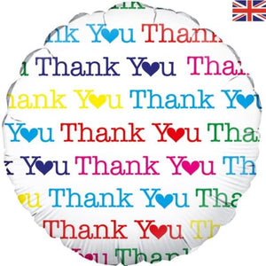 45CM THANK YOU HEARTS ROUND FOIL UNINFLATED