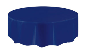 Navy Blue Plastic Round Tablecover