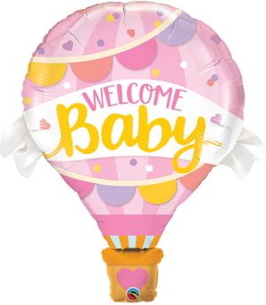 42" Welcome Baby Pink SuperShape Foil Balloon UNINFLATED