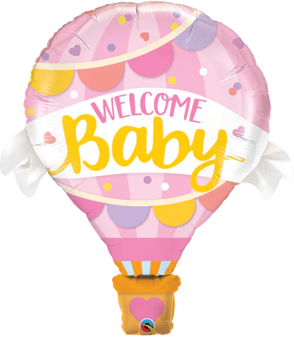 42" Welcome Baby Pink SuperShape Foil Balloon UNINFLATED