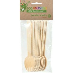Eco Friendly Wooden sporks - Pack of 10