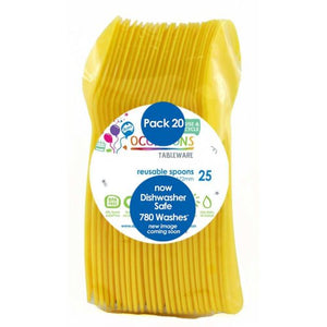 Yellow Plastic Spoons - Pack of 20