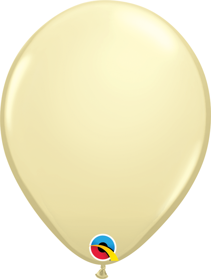 05 Inch Round Ivory Silk Qualatex Plain Latex Balloons UNINFLATED