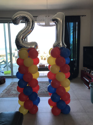 1.5 Meter Air Balloon Column Adelaide with 34 Inch Supershape Foil Each