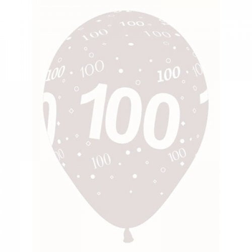 11 Inch Printed 100 Crystal Clear Sempertex Latex Balloon UNINFLATED