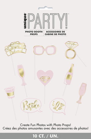10 Selfie Photo Props - Bride To Be Foil Stamped