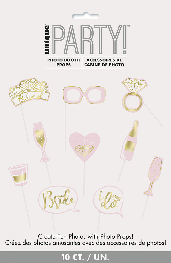 10 Selfie Photo Props - Bride To Be Foil Stamped