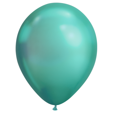 11 Inch Round Chrome Green Qualatex Plain Latex Balloons UNINFLATED