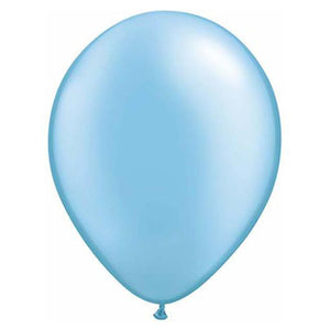 11 Inch Round Pearl Azure Blue Qualatex Plain Latex Balloons UNINFLATED