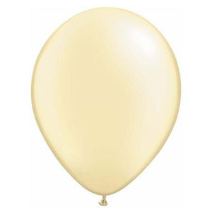 11 Inch Round Pearl Ivory Qualatex Plain Latex Balloons UNINFLATED