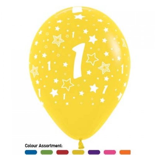 11 Inch Printed 1 Metallic Assorted Sempertex Latex Balloon UNINFLATED