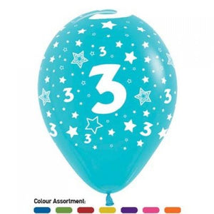 11 Inch Printed 3 Metallic Assorted Sempertex Latex Balloon UNINFLATED