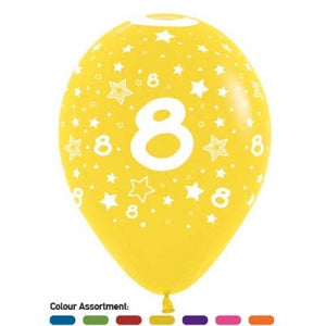 11 Inch Printed 8 Metallic Assorted Sempertex Latex Balloon UNINFLATED