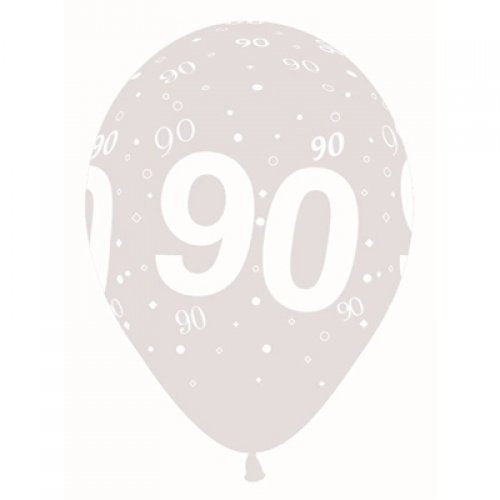 11 Inch Printed 90 Crystal Clear Sempertex Latex Balloon UNINFLATED