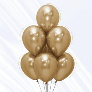 11 Inch Reflex Gold Sempertex Latex Balloon UNINFLATED