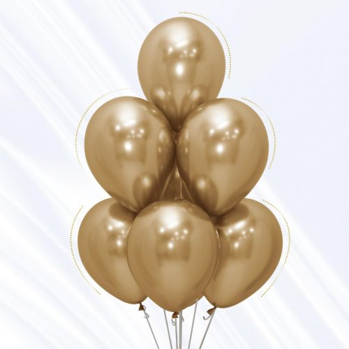 11 Inch Reflex Gold Sempertex Latex Balloon UNINFLATED
