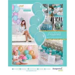 11 Inch Round Aquamarine Sempertex Plain Latex Balloons UNINFLATED